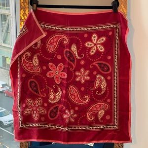 Vera Bradley Mesa Red Paisley Silk Scarf